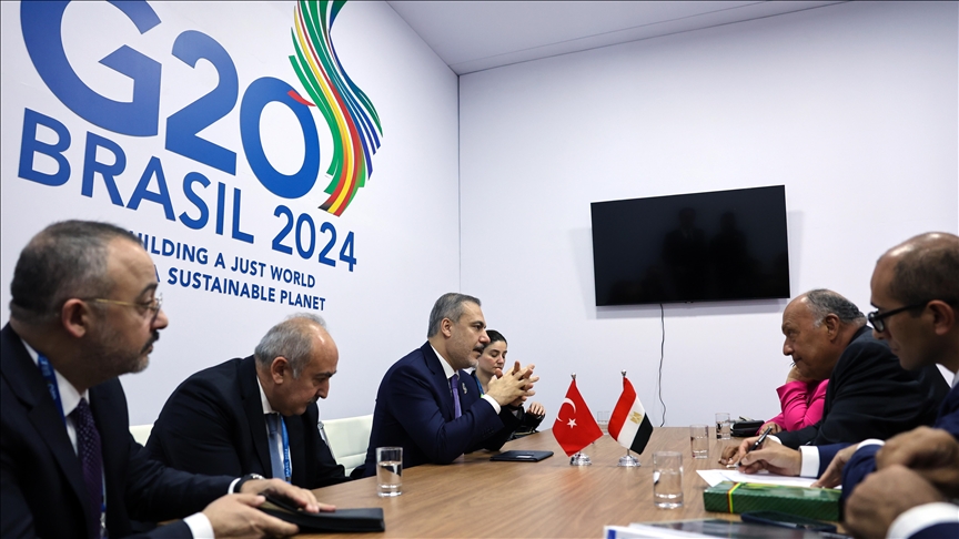 Turkish, Egyptian foreign ministers hold talks on sidelines of G-20 meeting