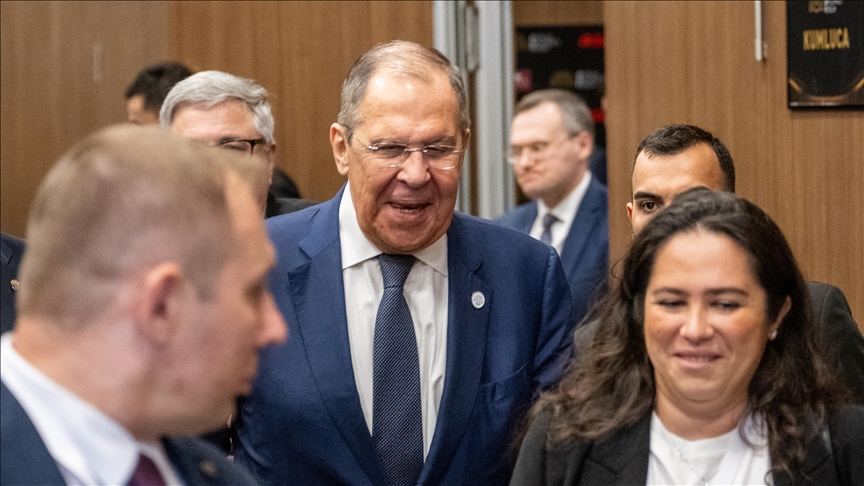 Russian foreign minister laughs at question on Macron's troop deployment remarks on Ukraine