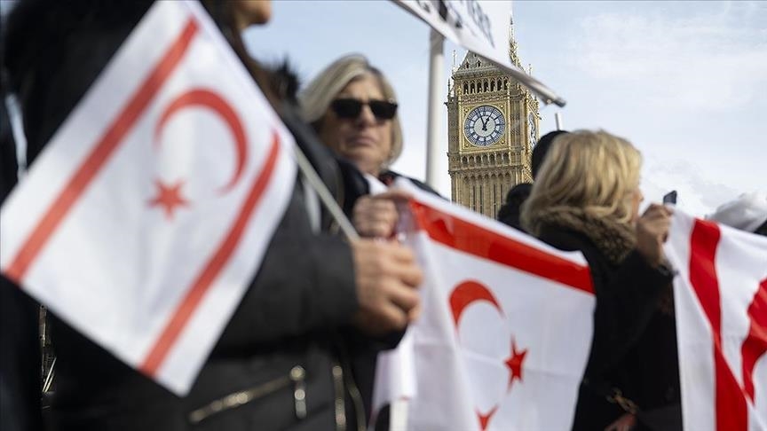 Turkish Cypriots protest 'isolation' of Northern Cyprus outside London’s Parliament