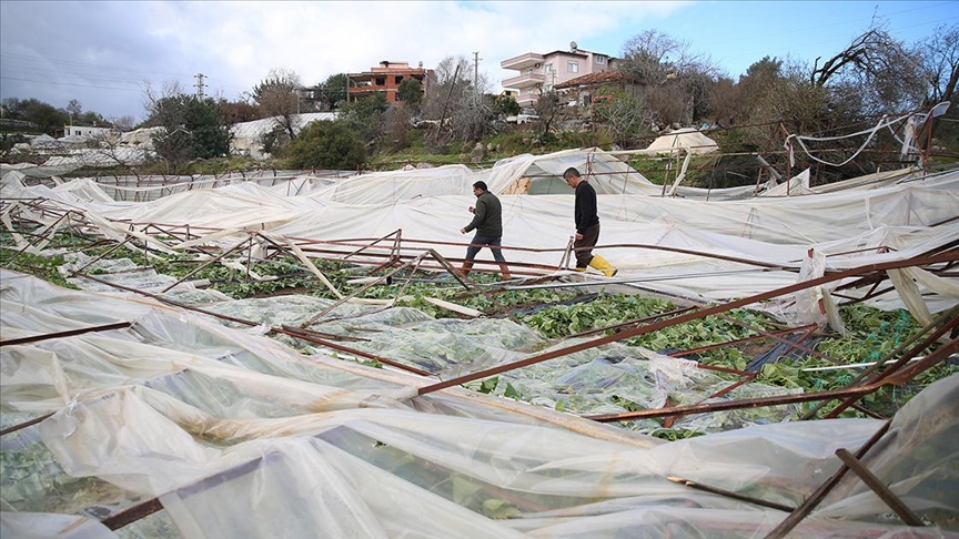Alanya'da hortum, sera ve tarım alanlarına zarar verdi