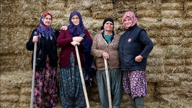 Istranca Dağları eteklerindeki köylerde kadınlar tarım hayvancılıkla uğraşarak üretime katkı sunuyor