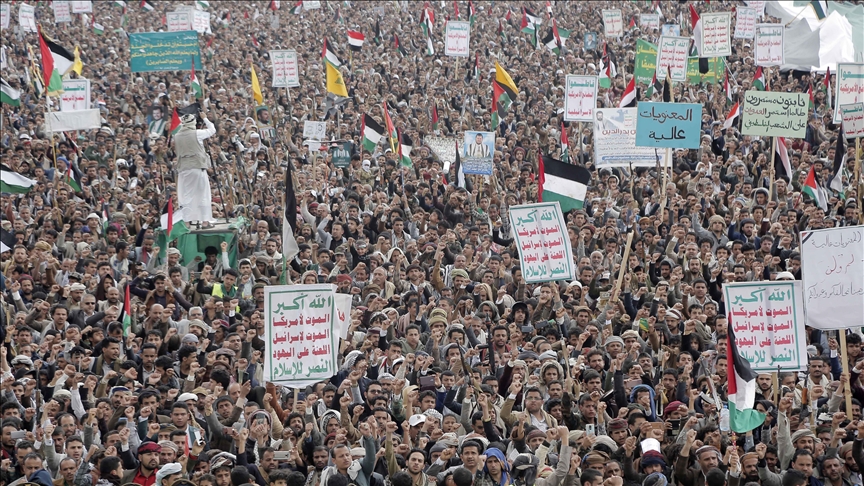 Thousands of Yemenis rally in support of Gaza in Houthi-held Sanaa