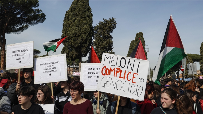 Italy’s Women's Day marches echo support for Palestinian cause