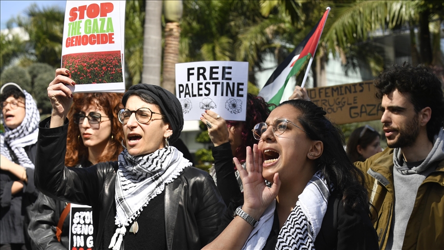 Beirut rally at UN Women headquarters supports Gaza as world marks International Women's Day
