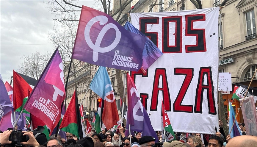 Thousands protest on streets of Paris for immediate cease-fire in Gaza