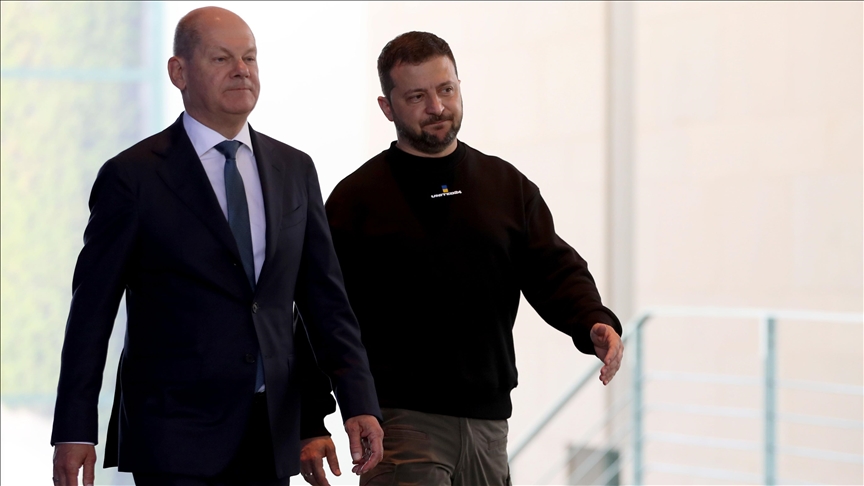 German chancellor, Ukraine’s president discuss military aid