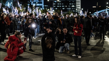 Israeli women block road in Tel Aviv demanding prisoner swap deal