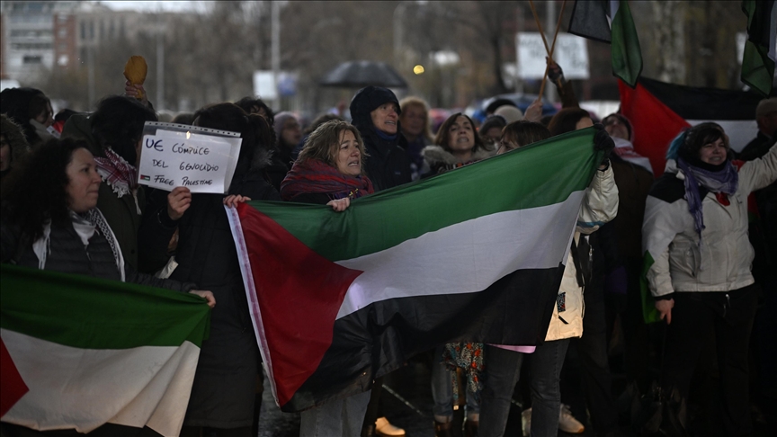 Espagne: des manifestants protestent contre la guerre à Gaza