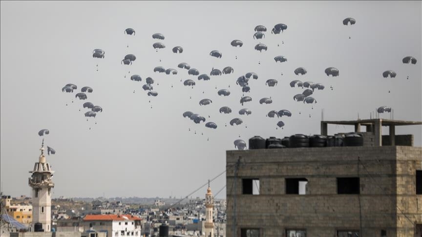 US, Jordan conduct humanitarian aid airdrop in Gaza