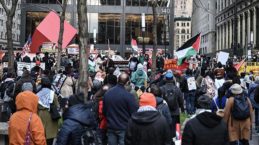 В Нью-Йорке прошла акция протеста против атаки Израиля на больницу «Аль-Шифа» в Газе 