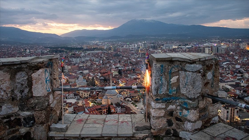 Iftar time during holy month of Ramadan heralded with fireworks in Kosovo’s city of Prizren