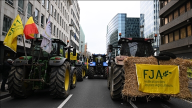 Belgian farmers drive tractors into Brussels to protest EU’s agricultural policy, low income