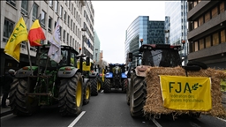 Belgian farmers drive tractors into Brussels to protest EU’s agricultural policy, low income
