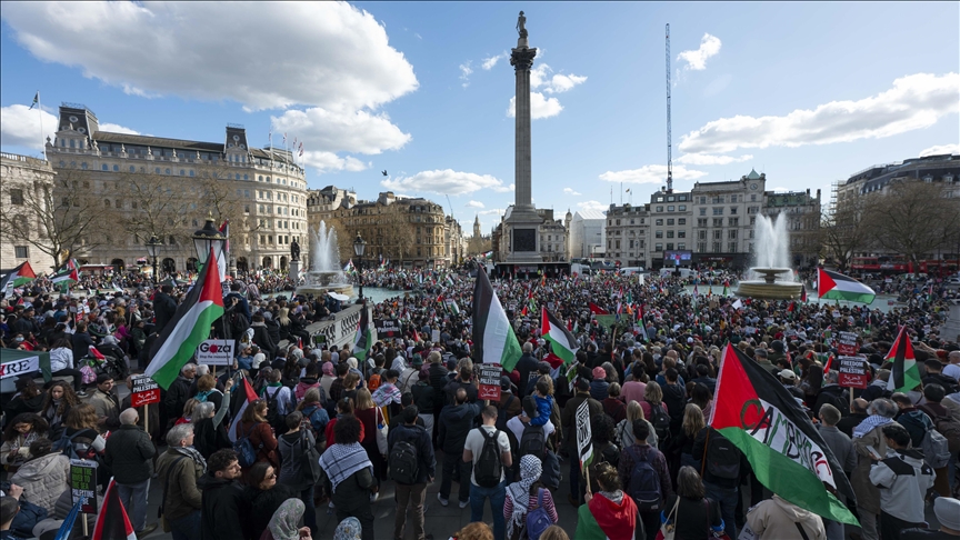 'Stop the genocide': Thousands take to streets in London in solidarity ...