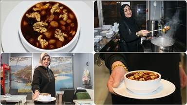 Bayburt'ta kadınlar Ramazan Bayramı için "tatlı çorba" hazırlıyor