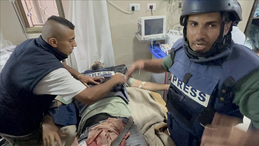Journalists injured in Israeli attack on refugee camp in central Gaza Strip