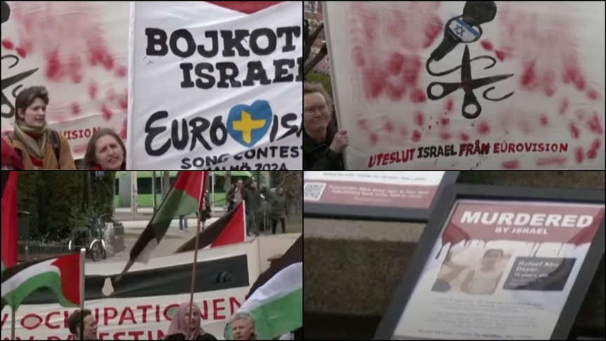 Eurovision'a ev sahipliği yapan Malmö'de protestocular İsrail'in yarışmadan menedilmesini istedi