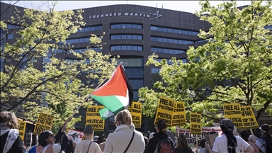 Pro-Palestine demonstrators protest arms sales to Israel at US contractor headquarters