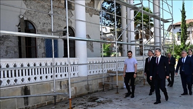 Osmaniye'deki Enver-ül Hamit Camisi'nde onarım ve restorasyon sürüyor