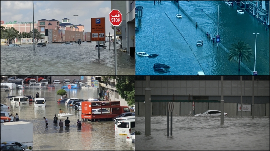 Körfez bölgesinde etkili olan şiddetli yağışlar birkaç ülkede hayatı olumsuz etkiledi 