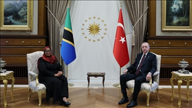 Turkish President Erdogan welcomes Tanzanian President Hassan with official ceremony