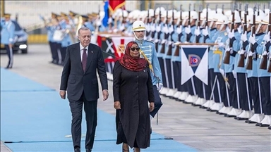استقبال رسمی اردوغان از رئیس جمهور تانزانیا در آنکارا