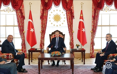 Serokomar Erdogan Wezîrê Karên derva yê Misrê Samih Şukrî qebûl kir