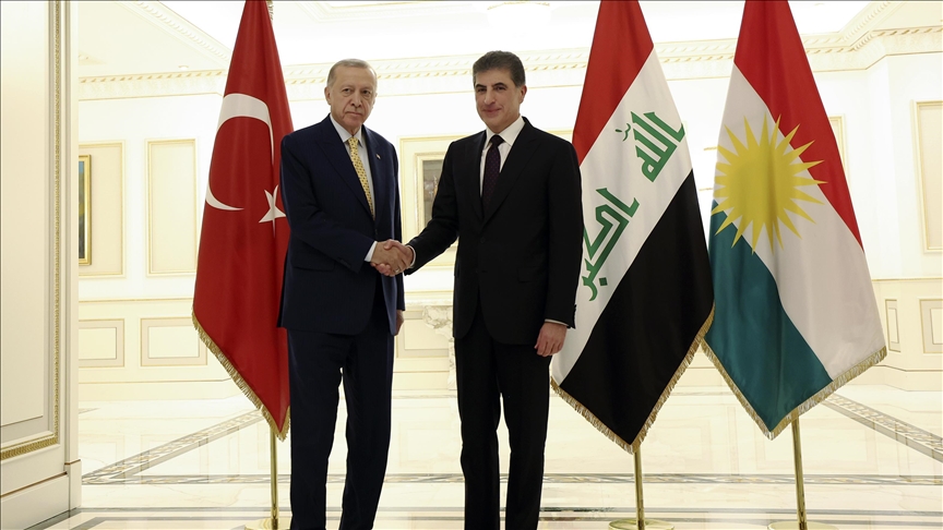 دیدار اردوغان با رئیس و نخست وزیر اداره اقلیم کرد شمال عراق