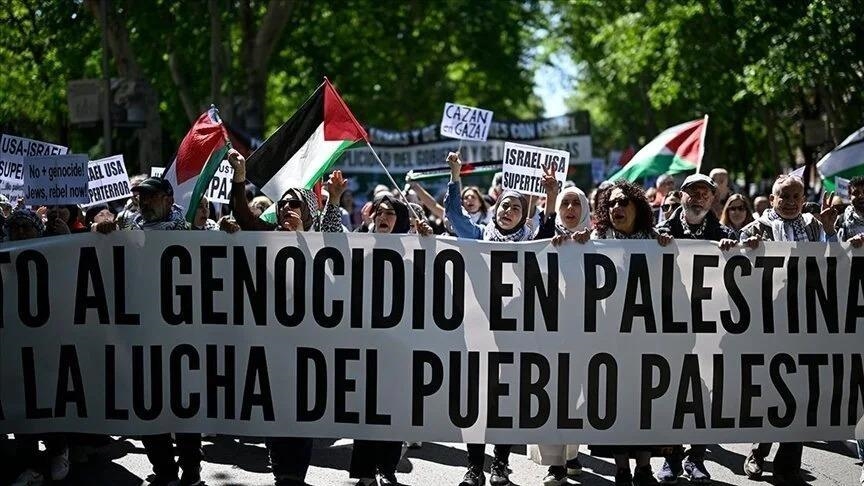 Masyarakat Spanyol gelar aksi solidaritas dukung Palestina