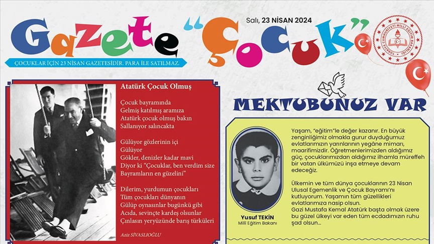 MEB'in 23 Nisan'a özel hazırladığı "Gazete Çocuk" yayımlandı