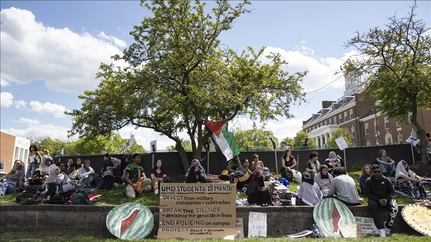 University of Maryland students join pro-Palestine campus protests across US