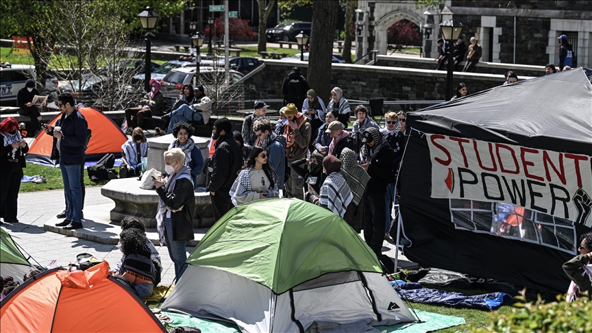 University students in US capital form joint pro-Palestinian encampment