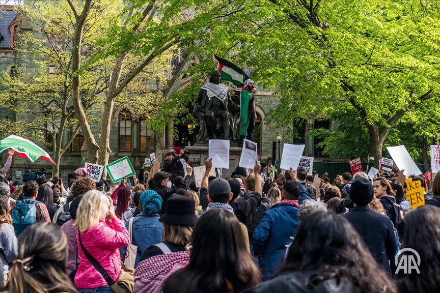 Activistas propalestinos lanzan campamento en la Universidad de Pensilvania contra la guerra en Gaza
