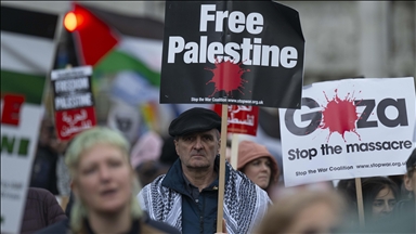 'Cease-fire now': Thousands take to streets in London in solidarity with Gaza