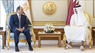 أمير قطر والرئيس المصري يبحثان جهود الوساطة لإرساء هدنة بغزة