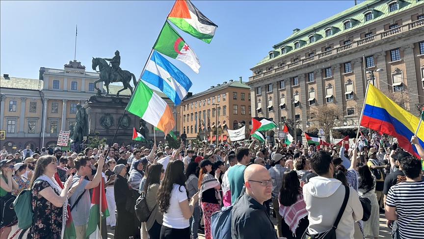 Hundreds in Sweden protest Israel's participation in Eurovision Song Contest