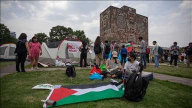 Mexican students set up camp in support of pro-Palestinian protests
