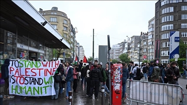 بلجيكا.. طلاب جامعيون يحتجون ضد حرب إسرائيل على غزة