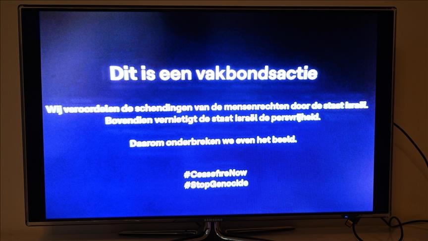 Belgium's VRT television protests against Israel during Eurovision broadcast
