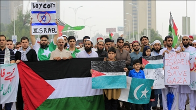 Rally in Pakistan condemns US for arming Israel to continue attacks on Gaza