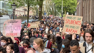 University of Amsterdam students join pro-Palestinian protests