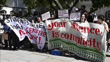 Almanya'da, Filistin destekçileri Berlin Teknik Üniversitesi kampüsünde gösteri düzenledi