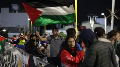 Podrška Palestini na fudbalskoj utakmici u Kolumbiji
