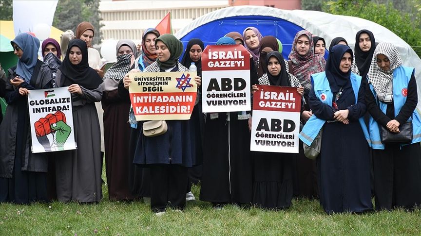 Malatya'da üniversite öğrencileri İsrail’in Gazze'ye saldırılarını protesto etti
