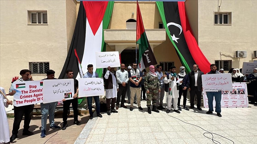 Libya'da üniversite öğrencilerinin Gazze'ye destek gösterileri devam ediyor