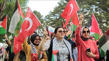 Kayseri'de Abdullah Gül Üniversitesi öğrencileri, İsrail'in Gazze'ye saldırılarını kınadı