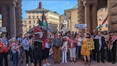 Masyarakat gelar protes pro-Palestina di depan parlemen Swedia
