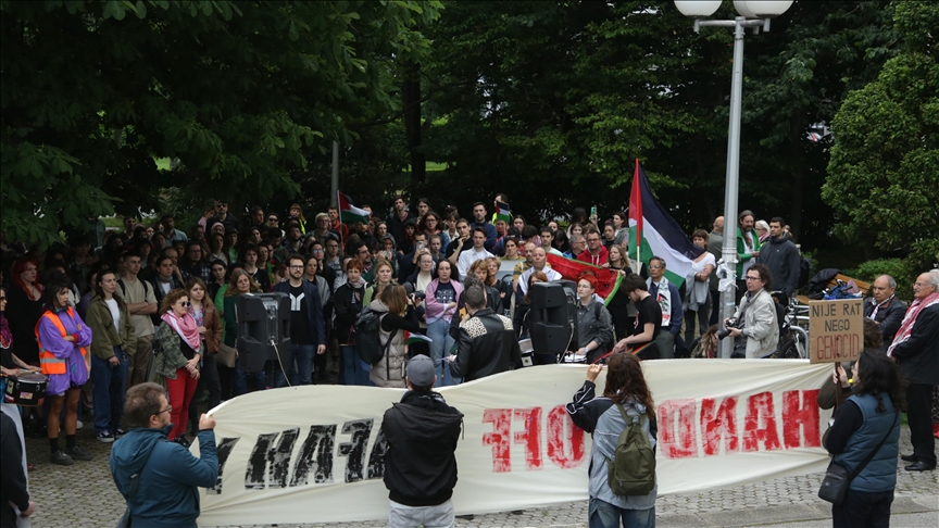 Manifestation propalestinienne devant l'ambassade d'Israël en Croatie