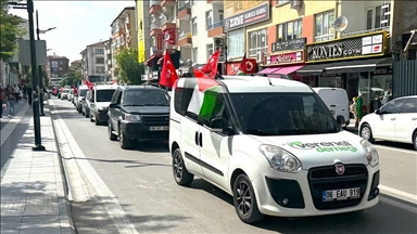 تركيا.. مظاهرة بقافلة سيارات في أقصراي دعما لفلسطين