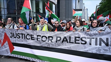 بروكسل.. آلاف المتظاهرين يطالبون بفرض عقوبات على إسرائيل 